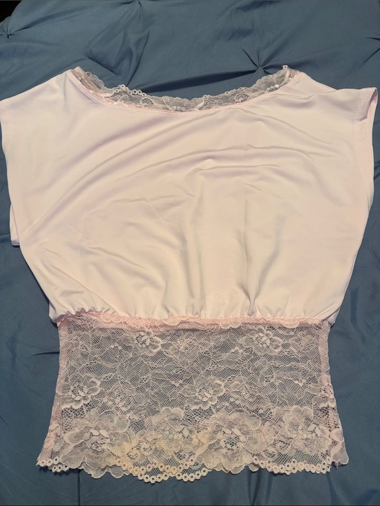 Other - Soft Lace-Trim Chemise Top - Pale light pink top